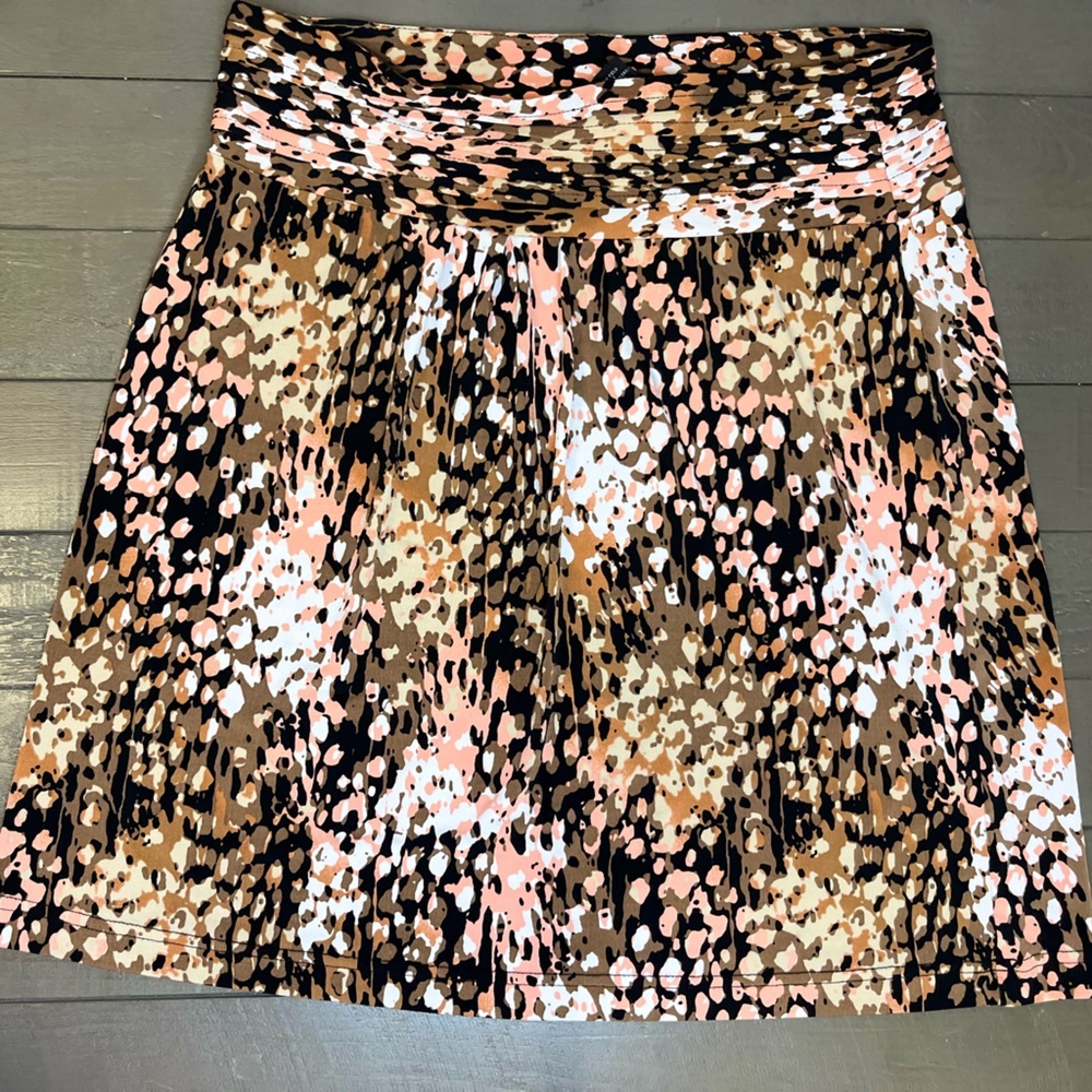 Attention Multicolor Animal Print A-Line Mini Skirt Size Small Fall Feminine